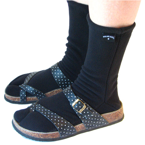 Polar Feet Fleece Tabi Socks - Black